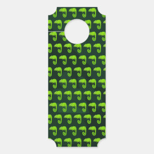 Affichette De Porte Caméléon vert mignon