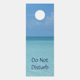 Affichette De Porte Caraïbes Horizon Tropical Turquoise Bleu