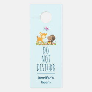 Affichette De Porte Caricature en bois mignon