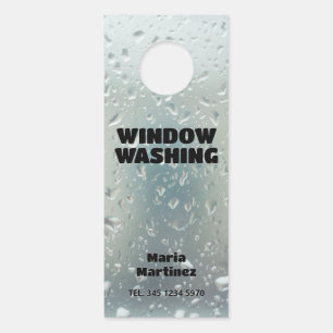 Affichette De Porte Carte de visite de nettoyage de fenêtres