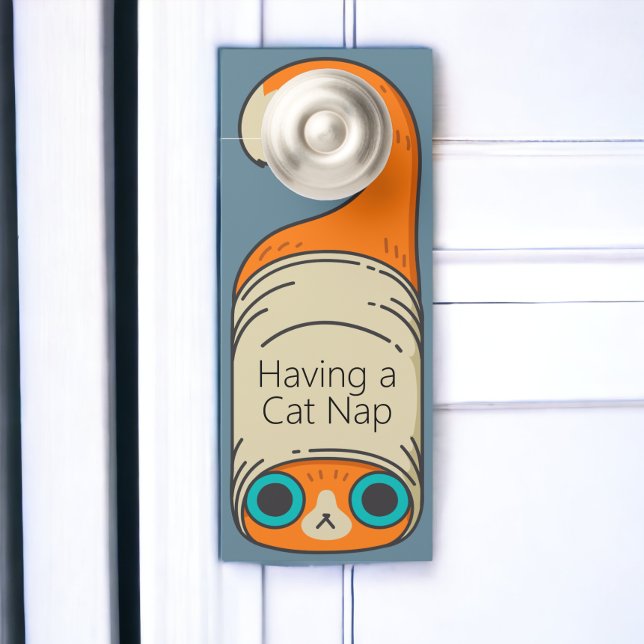 Affichette De Porte Cat Nap ou Ajouter votre propre texte (Cat Nap or Add Your Own Text door hanger sign from Ricaso )