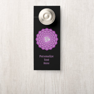 Affichette De Porte Chakra Lilac Méditation Zen Yoga Salle personnalis