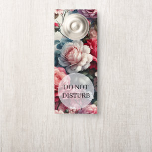 Affichette De Porte Charme Floral Rose intemporel