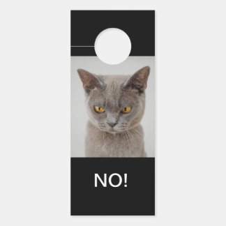 Affichette De Porte Chat Moods Happy & Angry Double Side Hello and No!