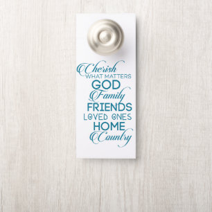 Affichette De Porte Chercher ce qui compte Turquoise