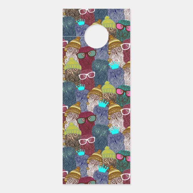 Affichette De Porte Chouette dans la couronne (Devant)