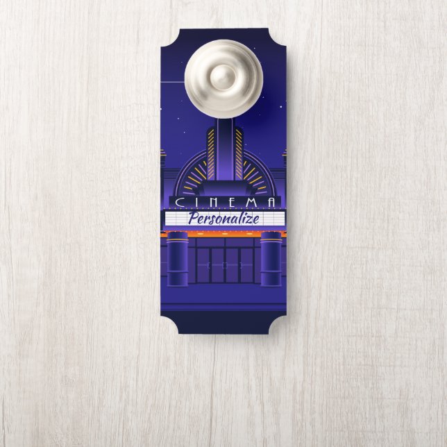 Affichette De Porte Cinéma Théâtre Salle de Marque (Sur le bouton)