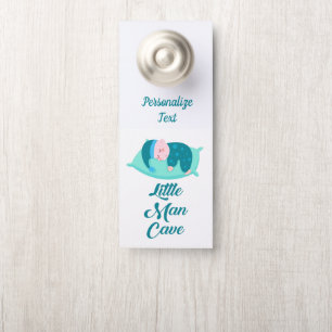Affichette De Porte Citation de la caverne de petit homme Baby Boy Sle