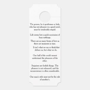 Affichette De Porte Citations de Jane Austen