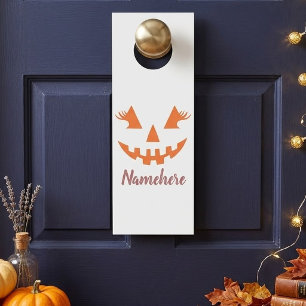 Affichette De Porte Citrouille personnalisée Jack O Lantern Halloween