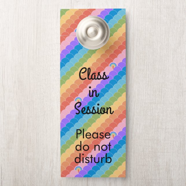 Affichette De Porte Classe en session, test en cours (Sur le bouton)