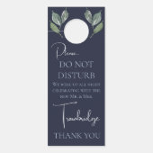 Affichette De Porte Classic Marine & Aquarelle Verdure Nuit Mariage (Devant)