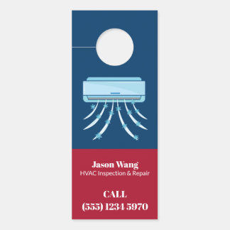 Affichette De Porte Climatisation HVAC personnalisée QR