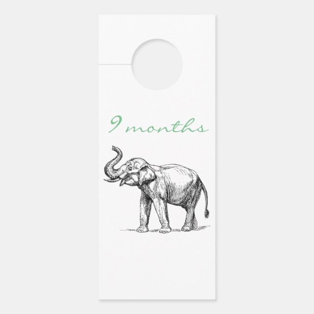 Affichette De Porte Closet de bébé diviseur par taille Eléphant (Devant)