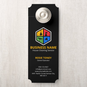 Affichette De Porte Code QR de la Maison de Service de Nettoyage de Lo