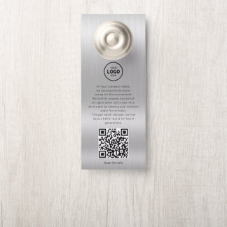 Affichette De Porte Code QR du logo de l'hôtel, informations pour les
