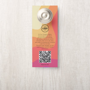 Affichette De Porte Code QR du logo de l'hôtel - Porte-clés avec infor