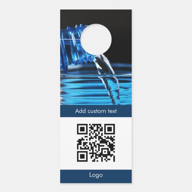 Affichette De Porte code qr photo personnalisé logo simple porte-clés  (Devant)