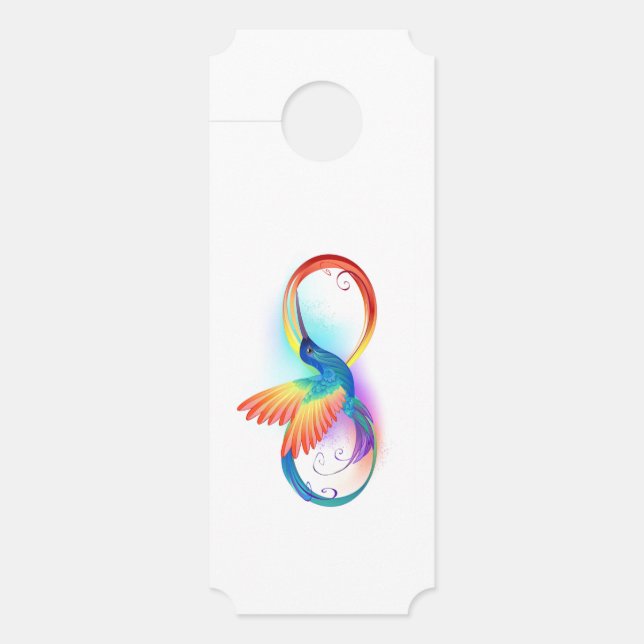 Affichette De Porte Colibri arc-en-ciel avec symbole Infinity (Devant)