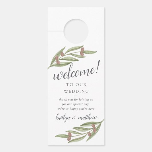 Affichette De Porte Collection de Mariages de Branches d'Olivier (Devant)