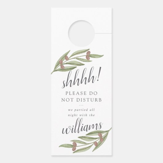 Affichette De Porte Collection de Mariages de Branches d'Olivier (Dos)