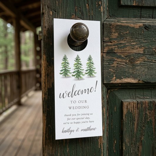 Affichette De Porte Collection de Mariages de la forêt de pins d'aquar