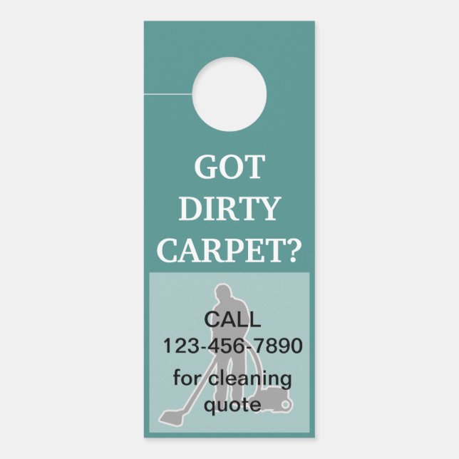 Affichette De Porte Conception de nettoyage de tapis (Devant)