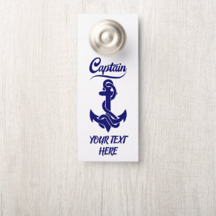 Affichette De Porte Conception nautique d'ancre de voilier capitaine