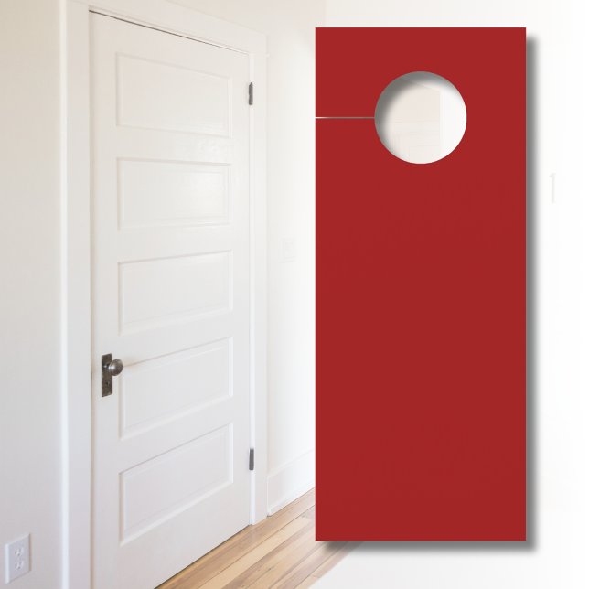 Affichette De Porte Couleur solide rouge Crimson | Classique | Élégant (Créateur téléchargé)