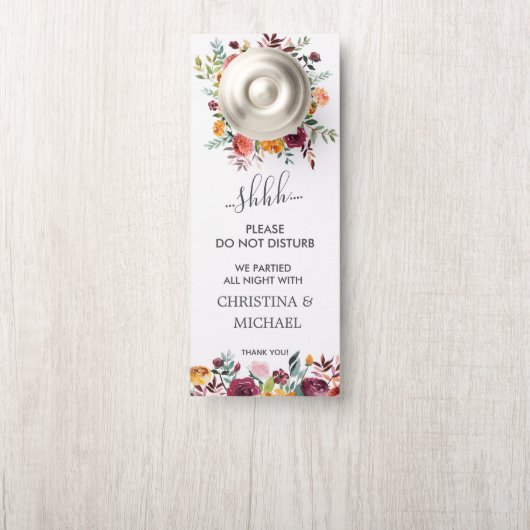 Affichette De Porte Country Bloom Funny Mariage Invité Ne Disturbe Pas (Sur le bouton)