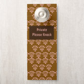 Affichette De Porte Couronnes roses marron (Sur le bouton)