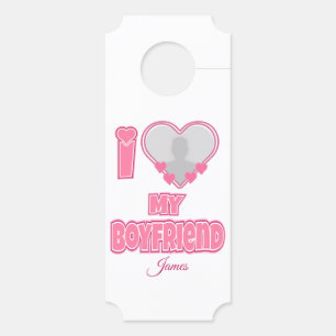 Affichette De Porte Custom I Love My Boyfriend - Ajouter photo et nom