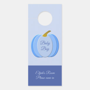 Affichette De Porte Cute Blue Baby Boy Citrouille Custom Nursery