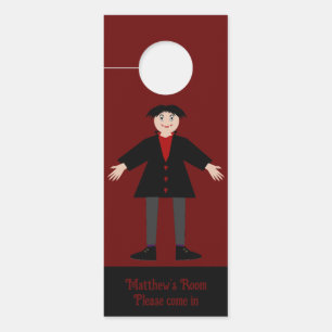 Affichette De Porte Cute Halloween Vampire Nom personnalisé Double fac