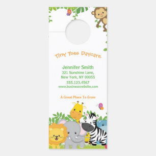 Affichette De Porte Cute Jungle Animaux Enfants Garderie Affaires