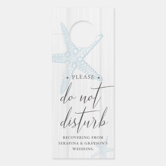 Affichette de porte De Mariage De Plage Ne Disturb (Devant)