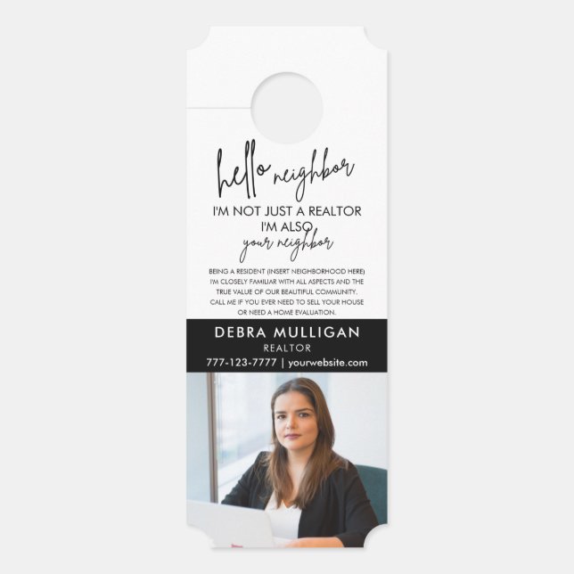 Affichette de porte de marketing immobilier modern (Devant)