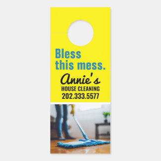 Affichette de porte de nettoyage de maison