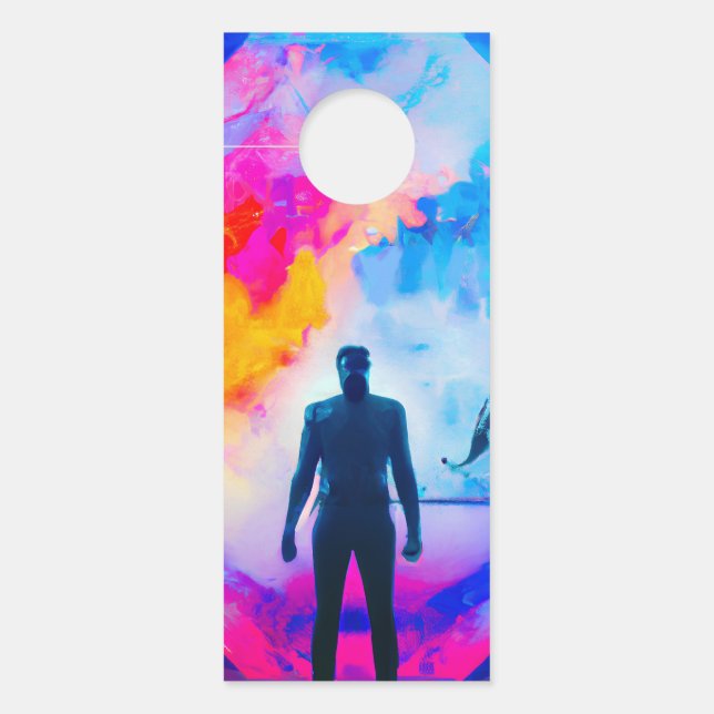 Affichette De Porte Debout dans les couleurs (Devant)