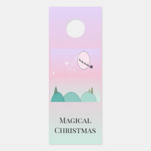 Affichette De Porte Dégradé de Noël pastel lumineux au clair de lune