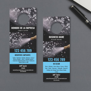 Affichette De Porte Deux langues Lave-pression Lave-linge