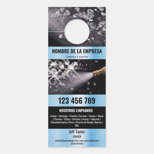 Affichette De Porte Deux langues Lave-pression Lave-linge (Devant)