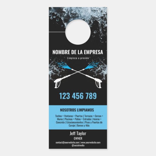 Affichette De Porte Deux langues Lave-pression Lave-linge (Devant)