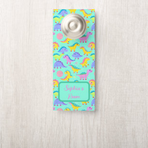 Affichette De Porte Dino-Riffic Dinosaur Bébés Mint Green Girl Custom