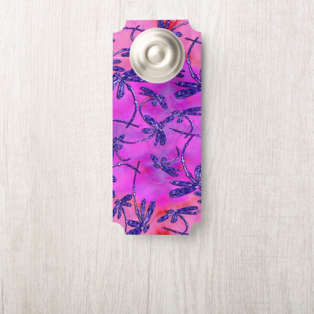Affichette De Porte Dragonfly Flit Peachy rose (Sur le bouton)