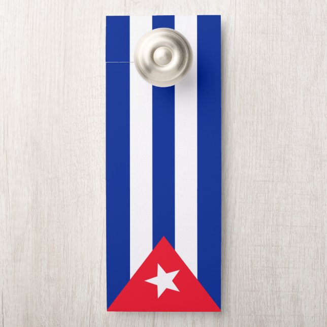 Affichette De Porte Drapeau Cuba (Sur le bouton)