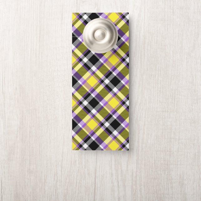 Affichette De Porte Drapeau de fierté éclectique boho non binaire à ca (Sur le bouton)