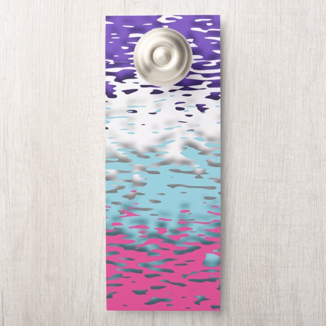 Affichette De Porte Drapeau de fierté multisexuel funky trippy ondulé  (Sur le bouton)