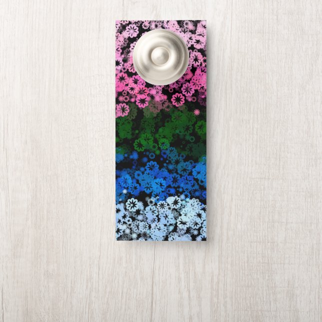Affichette De Porte Drapeau de fierté Omniromantique Floral Mignon Rét (Sur le bouton)