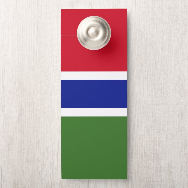 Affichette De Porte Drapeau de Gambie (Sur le bouton)